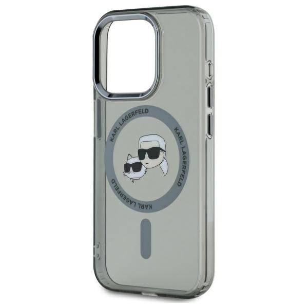 Karl Lagerfeld KLHMP15LHLSKCK iPhone 15  Pro 6.1&quot; czarny/black hardcase IML Metal Karl&Choupette Head MagSafe
