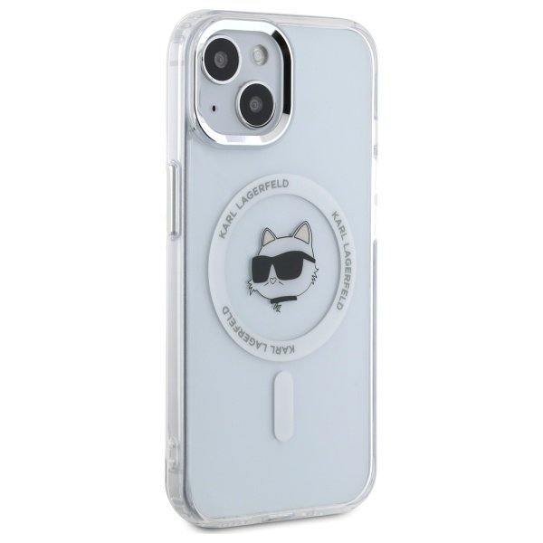 Karl Lagerfeld KLHMP15MHLSCHH iPhone 15  Plus 6.7&quot; biały/white hardcase IML Metal Choupette Head MagSafe