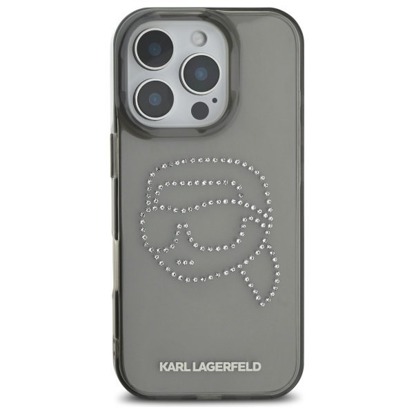 Karl Lagerfeld KLHCP16XHKHDCELK iPhone   16 Pro Max 6.9&quot; czarny/black hardcase IML Rhinestones Karl Head