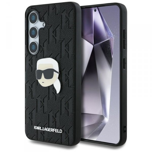 Etui Karl Lagerfeld Leather Monogram Pin Logo Karl Head do Samsung Galaxy S25 czarny