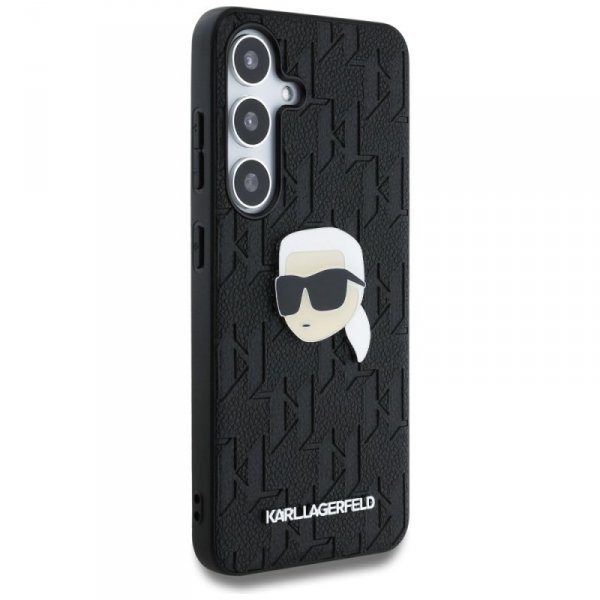Etui Karl Lagerfeld Leather Monogram Pin Logo Karl Head do Samsung Galaxy S25 czarny