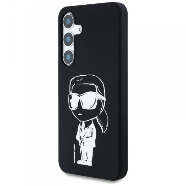 Etui Karl Lagerfeld Silicone Graffiti    Ikonik Printed Logo MagSafe do Samsung Galaxy S25 czarny