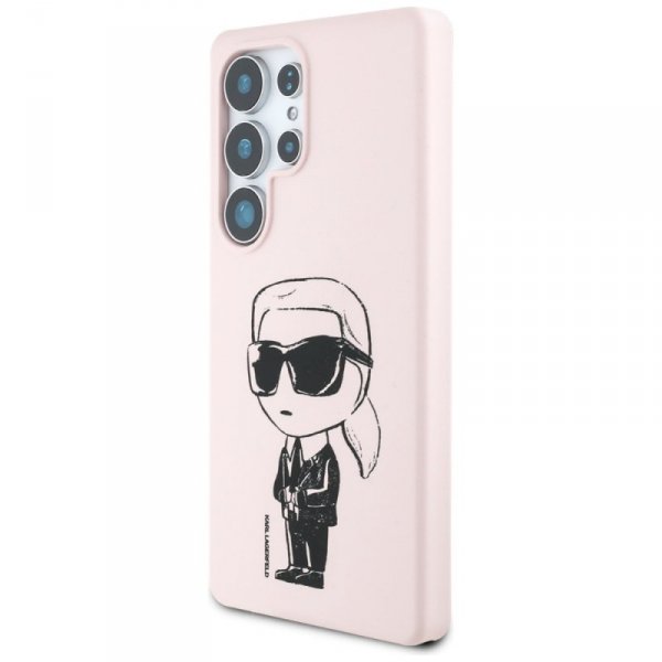 Etui Karl Lagerfeld Silicone Graffiti    Ikonik Printed Logo MagSafe do Samsung Galaxy S25 Ultra różowy
