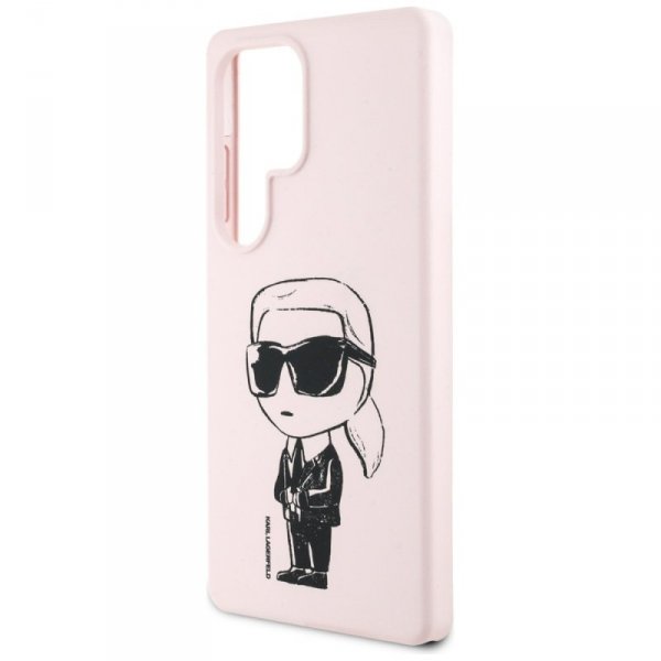 Etui Karl Lagerfeld Silicone Graffiti    Ikonik Printed Logo MagSafe do Samsung Galaxy S25 Ultra różowy