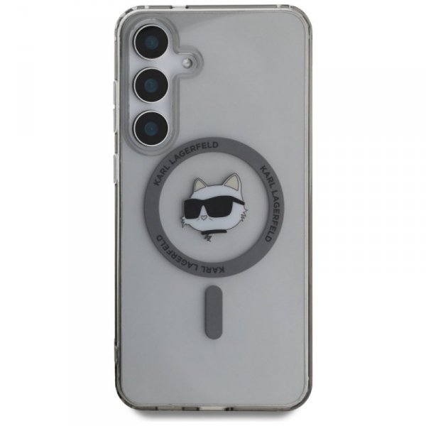 Etui Karl Lagerfeld Button Choupette     Head Printed Logo MagSafe do Samsung Galaxy S25 czarny