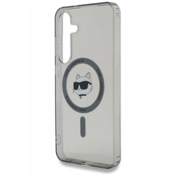 Etui Karl Lagerfeld Button Choupette     Head Printed Logo MagSafe do Samsung Galaxy S25 czarny