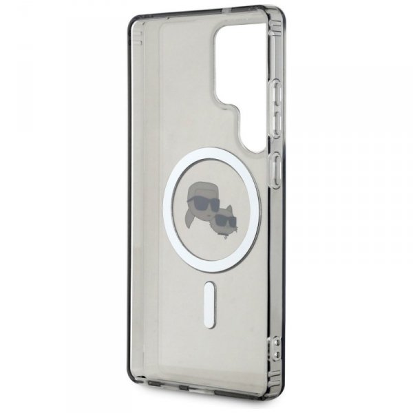 Etui Karl Lagerfeld Button Karl &        Choupette Heads Printed Logo MagSafe do Samsung Galaxy S25 Ultra czarny