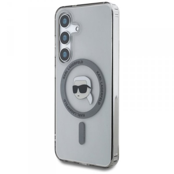 Etui Karl Lagerfeld Button Karl Head     Printed Logo MagSafe do Samsung Galaxy S25 czarny