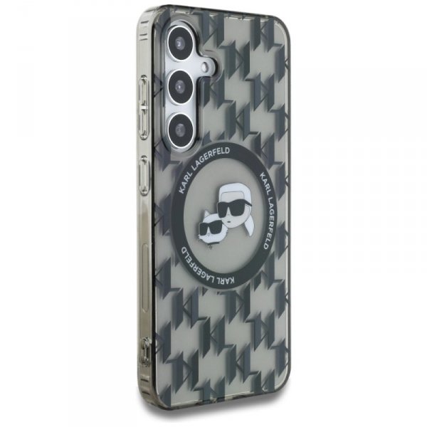 Etui Karl Lagerfeld Button               Karl&Choupette Heads On KL Pattern MagSafe do Samsung Galaxy S25 czarny