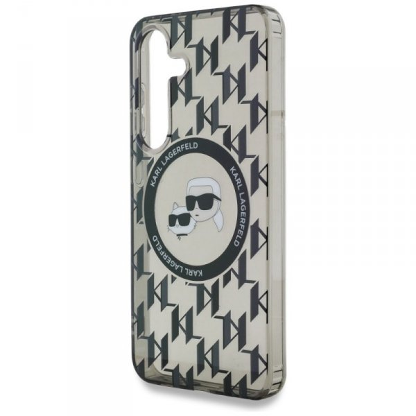 Etui Karl Lagerfeld Button               Karl&Choupette Heads On KL Pattern MagSafe do Samsung Galaxy S25 czarny