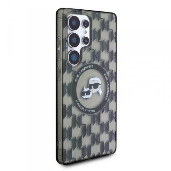 Etui Karl Lagerfeld Button Karl &        Choupette Heads On KL Pattern MagSafe do Samsung Galaxy S25 Ultra czarny