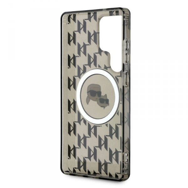 Etui Karl Lagerfeld Button Karl &        Choupette Heads On KL Pattern MagSafe do Samsung Galaxy S25 Ultra czarny