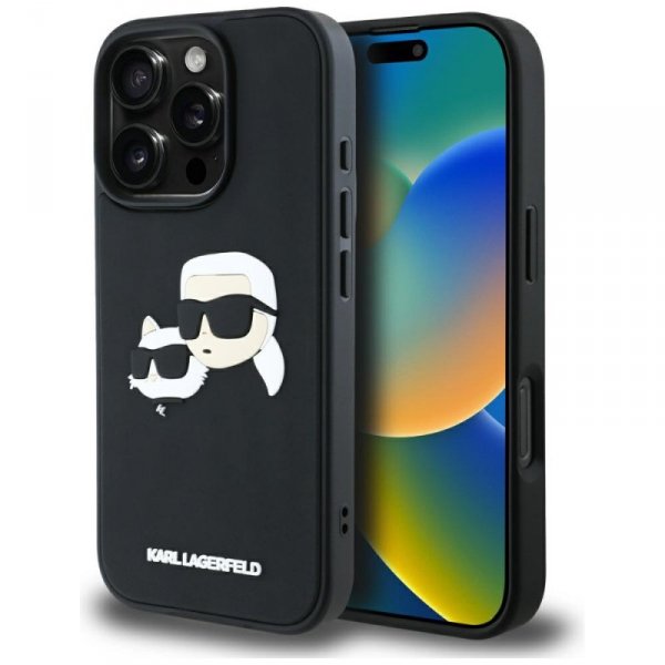 Etui Karl Lagerfeld HC 3D Rubber Double  Heads do iPhone 16 Pro Max czarny