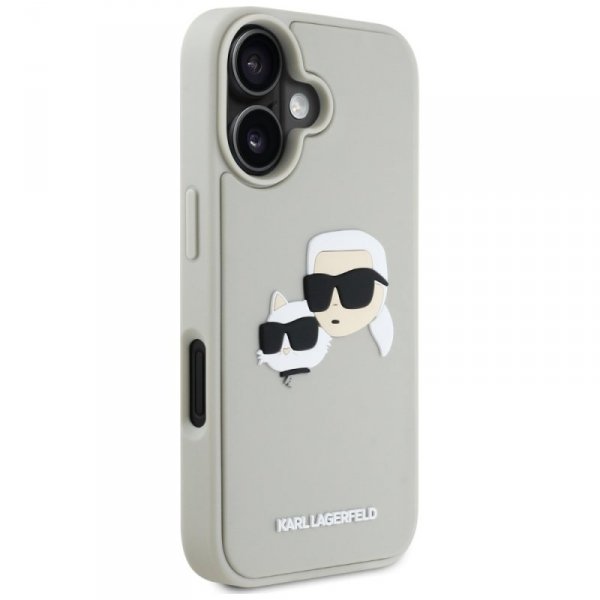 Etui Karl Lagerfeld HC 3D Rubber Double  Heads do iPhone 16 beżowy