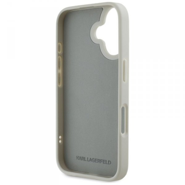 Etui Karl Lagerfeld HC 3D Rubber Double  Heads do iPhone 16 beżowy