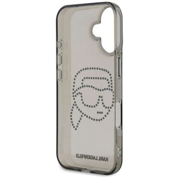 Etui Karl Lagerfeld IML Rhinestones Karl Head do iPhone 16 czarny