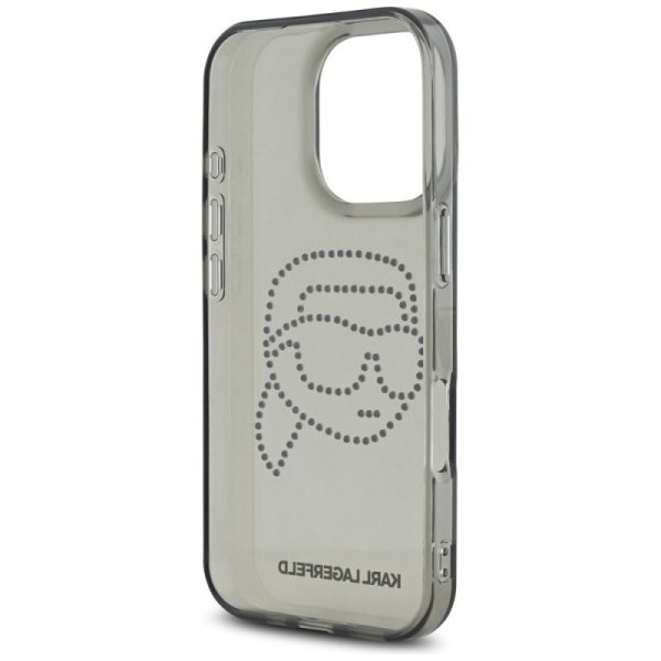 Etui Karl Lagerfeld IML Rhinestones Karl Head do iPhone 16 Pro czarny