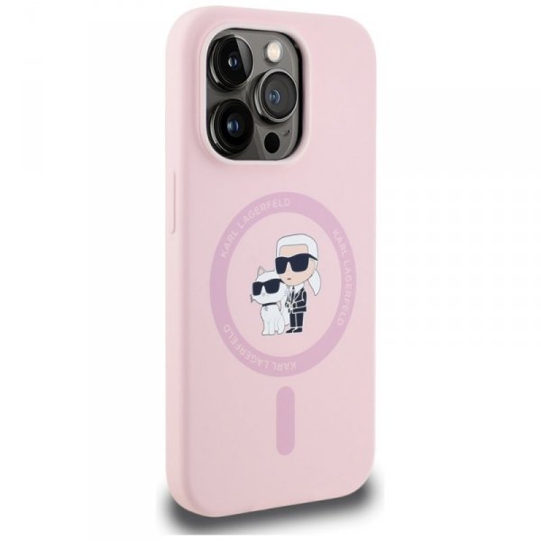 Etui Karl Lagerfeld Silicone             Karl&Choupette MagSafe do iPhone 14 Pro różowy
