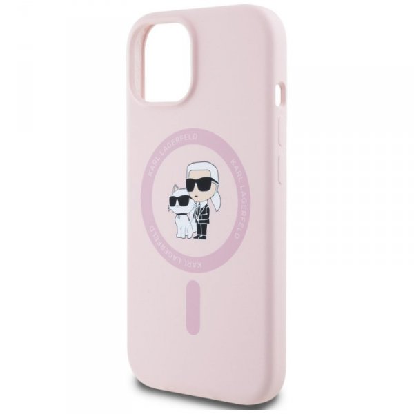 Etui Karl Lagerfeld Silicone             Karl&Choupette MagSafe do iPhone 15 różowy