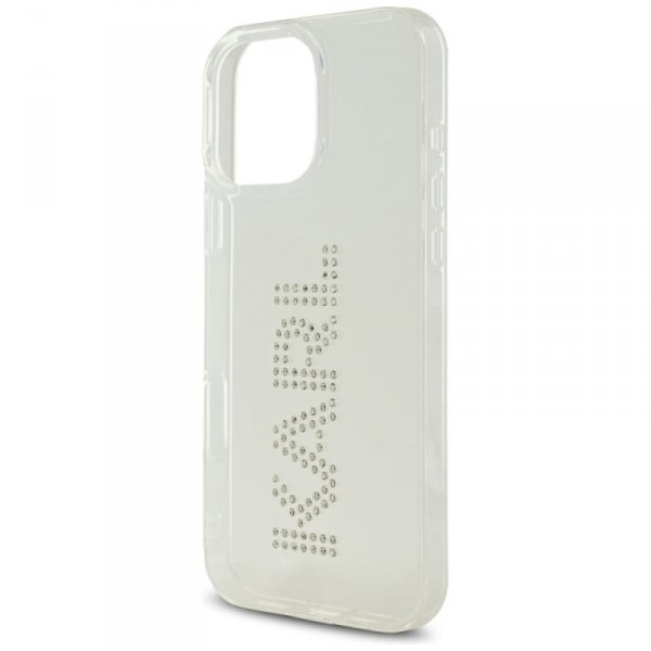 Etui Karl Lagerfeld IML Rhinestones Logo do iPhone 16 Pro przezroczysty