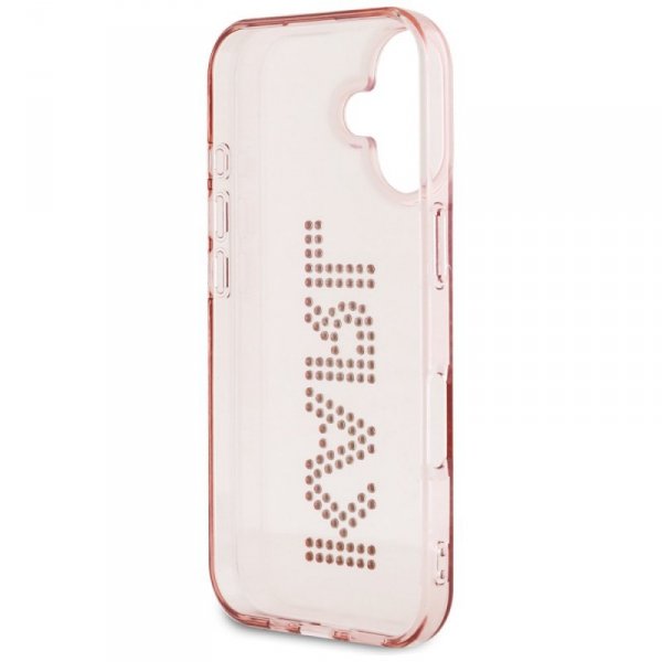 Etui Karl Lagerfeld IML Rhinestones Logo do iPhone 16 różowy