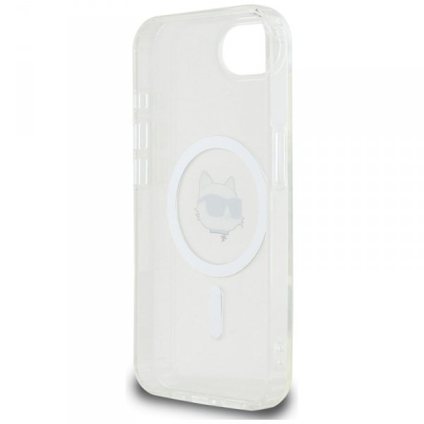 Etui Karl Lagerfeld IML Metal Choupette  Head MagSafe do iPhone 16e biały