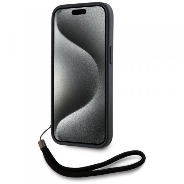 Etui Karl Lagerfeld Saffiano Athleisure  Stripes Cord do iPhone 15 Pro Max czarno-czerwony