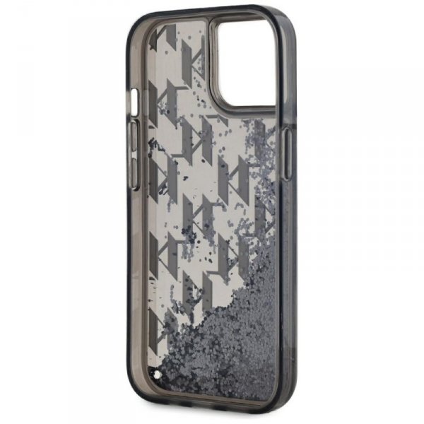 Etui Karl Lagerfeld Liquide Glitter      Monogram Gradient do iPhone 15 czarny