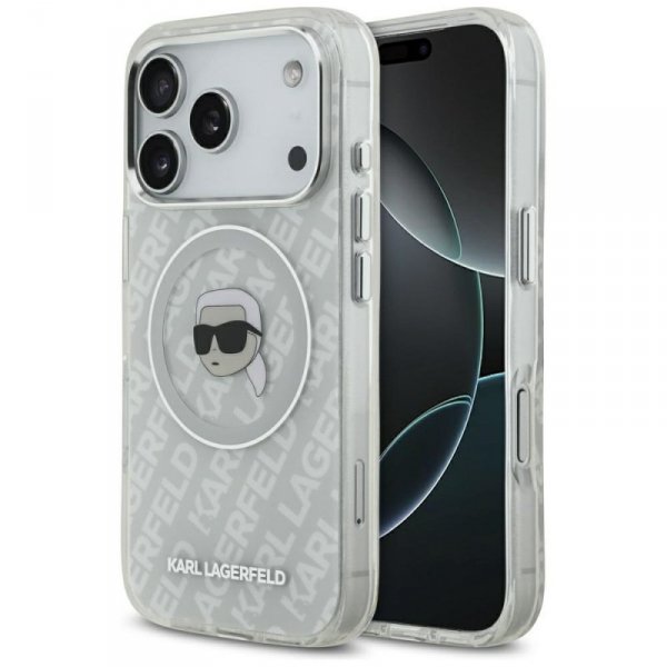 Etui Karl Lagerfeld IML Karl Head Logo   MagSafe do iPhone 17 Pro szary