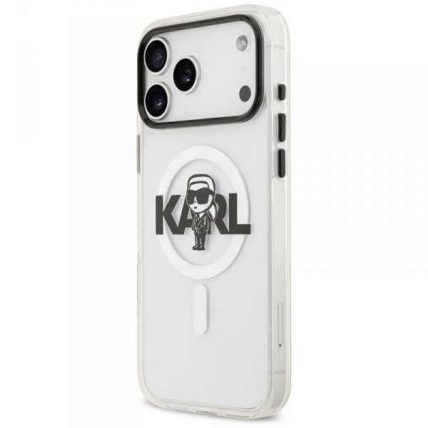 Etui Karl Lagerfeld IML Karl Sketch Logo MagSafe do iPhone 17 Pro Max przezroczysty
