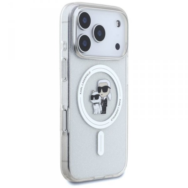 Etui Karl Lagerfeld IML Karl Choupette   Glitter MagSafe do iPhone 17 Pro przezroczysty
