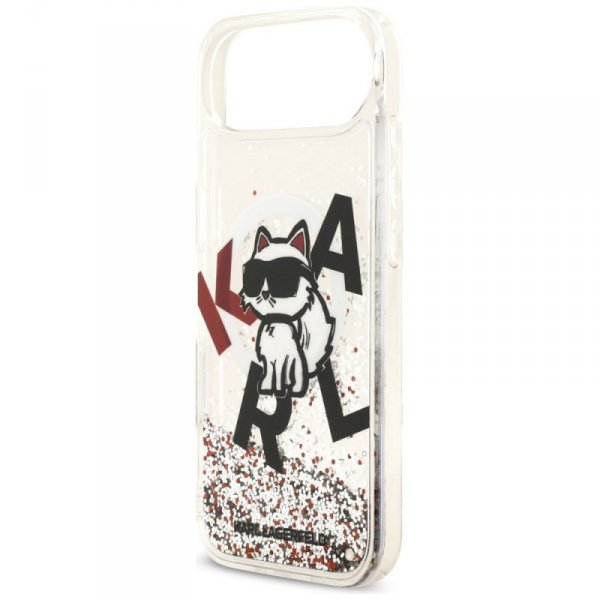 Etui Karl Lagerfeld Liquid Glitter       Choupette Logo MagSafe do iPhone Air przezroczysty