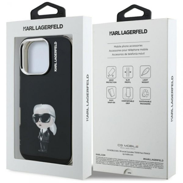Etui Karl Lagerfeld IML Aquarelle Karl   & Logo MagSafe do iPhone 16 Pro Max czarny