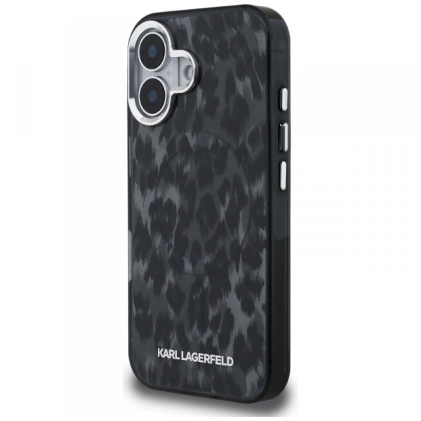 Etui Karl Lagerfeld IML Leopard Pattern  MagSafe do iPhone 16 czarny