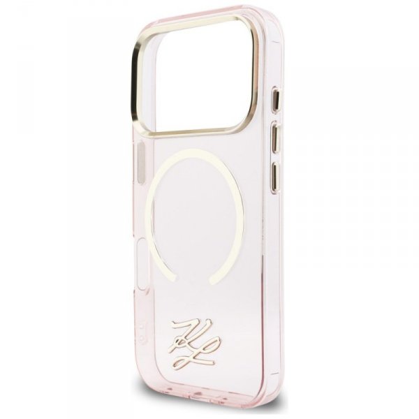 Etui Karl Lagerfeld IML KL Script Logo   MagSafe do iPhone 17 Pro różowy