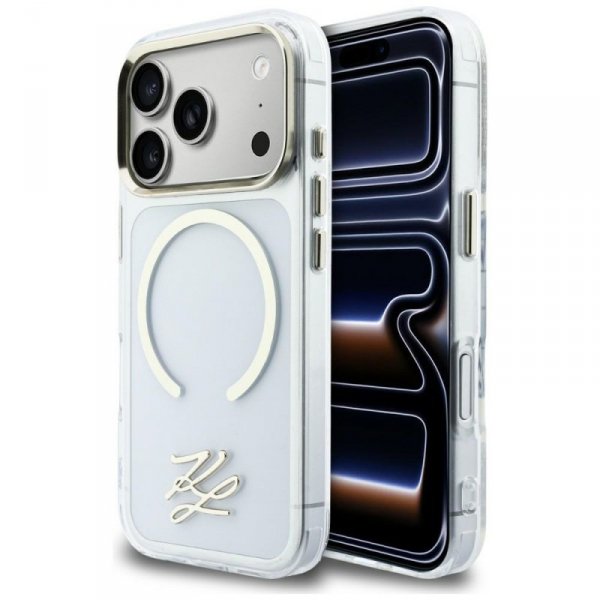 Etui Karl Lagerfeld IML KL Script Logo   MagSafe do iPhone 17 Pro przezroczysty