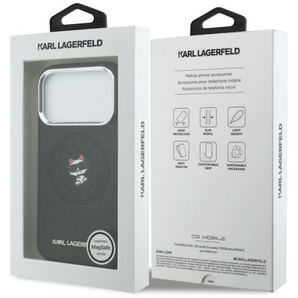 Etui Karl Lagerfeld Point & Choupette    Sketch MagSafe do iPhone 17 Pro Max czarny