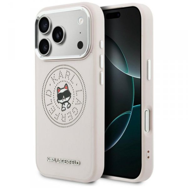 Etui Karl Lagerfeld Point & Choupette    Sketch MagSafe do iPhone 17 Pro Max różowy