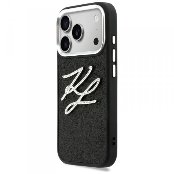 Etui Karl Lagerfeld IML Glitter KL       Diamond Logo do iPhone 17 Pro czarny