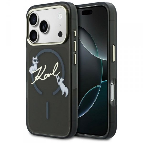 Etui Karl Lagerfeld IML Choupettes Karl  Script Logo MagSafe do iPhone 17 Pro czarny