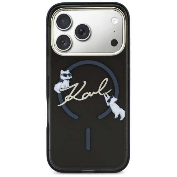 Etui Karl Lagerfeld IML Choupettes Karl  Script Logo MagSafe do iPhone 17 Pro czarny