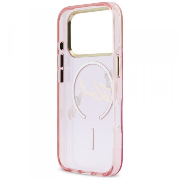 Etui Karl Lagerfeld IML Choupettes Karl  Script Logo MagSafe do iPhone 17 Pro różowy