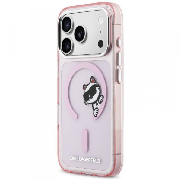Etui Karl Lagerfeld IML Peekaboo MagSafe do iPhone 17 Pro różowy