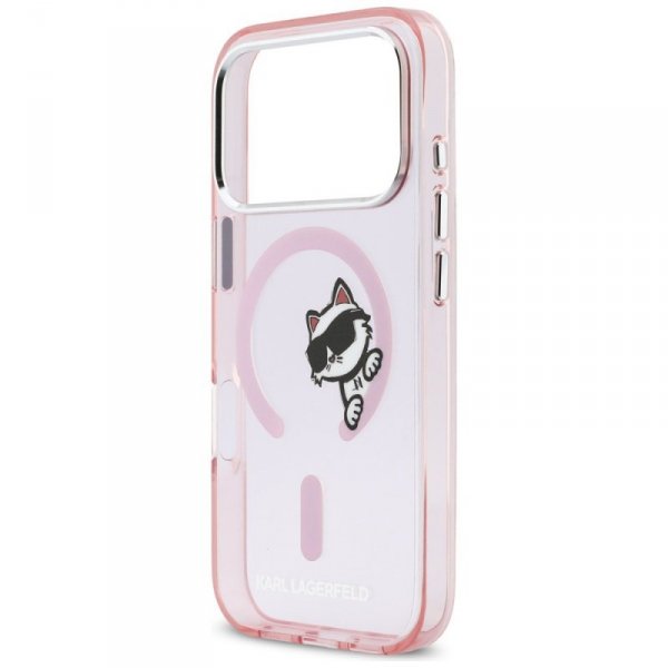Etui Karl Lagerfeld IML Peekaboo MagSafe do iPhone 17 Pro różowy