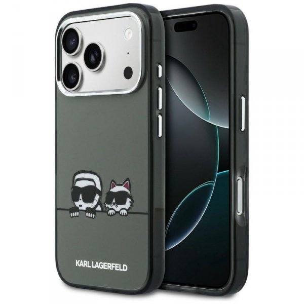Etui Karl Lagerfeld IML Karl & Choupette Peekaboo Logo MagSafe do iPhone 17 Pro Max czarny