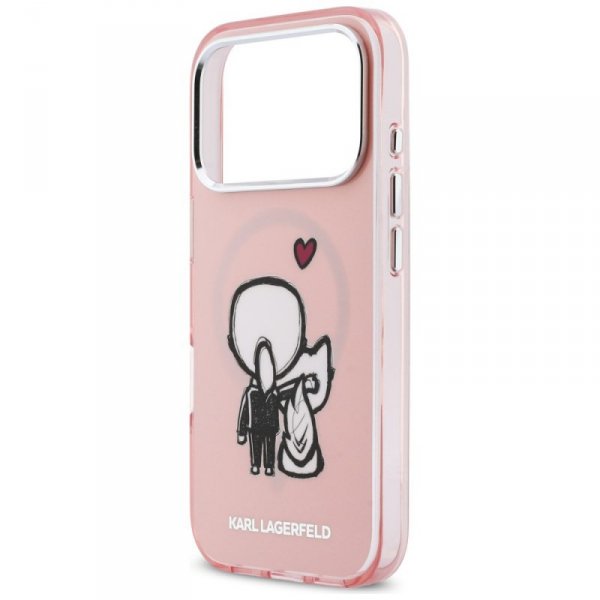 Etui Karl Lagerfeld Karl & Choupette     Back MagSafe do iPhone 17 Pro różowy