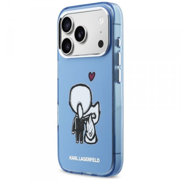 Etui Karl Lagerfeld Karl & Choupette     Back MagSafe do iPhone 17 Pro niebieski
