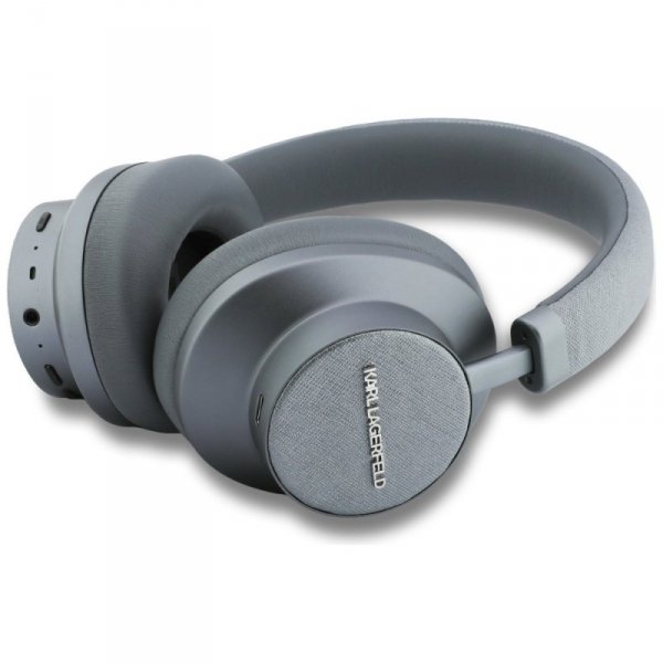 Słuchawki nauszne Karl Lagerfeld         Saffiano Elongated Bluetooth ANC szary