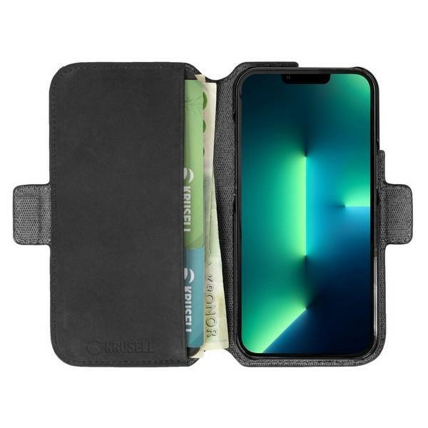 Krusell PhoneWallet Leather iPhone 13 Pro Max 6.7&quot; czarny/black 62396