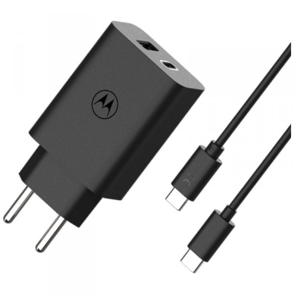 Ładowarka sieciowa Motorola TurboPower   50W Dual USB-C/USB-A z kablem USB-C 1m czarny